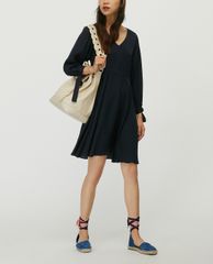 MAX&Co. - Đầm mini cổ V tay dài phối dây buộc thời trang