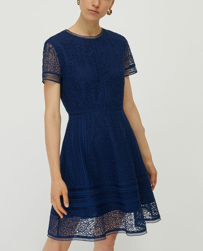 MAX&Co. - Đầm mini cổ tròn tay ngắn Short Macramé