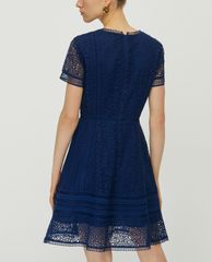 MAX&Co. - Đầm mini cổ tròn tay ngắn Short Macramé