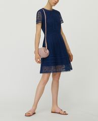 MAX&Co. - Đầm mini cổ tròn tay ngắn Short Macramé