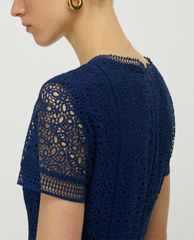 MAX&Co. - Đầm mini cổ tròn tay ngắn Short Macramé