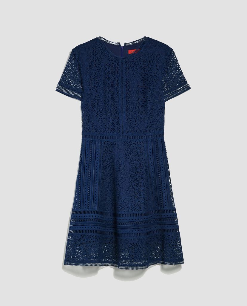 MAX&Co. - Đầm mini cổ tròn tay ngắn Short Macramé