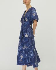 MAX&Co. - Đầm midi cổ V tay ngắn Floral Poplin