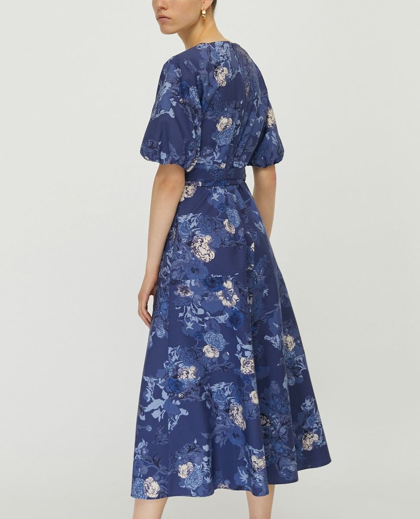 MAX&Co. - Đầm midi cổ V tay ngắn Floral Poplin