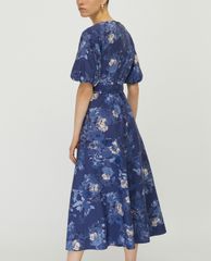 MAX&Co. - Đầm midi cổ V tay ngắn Floral Poplin