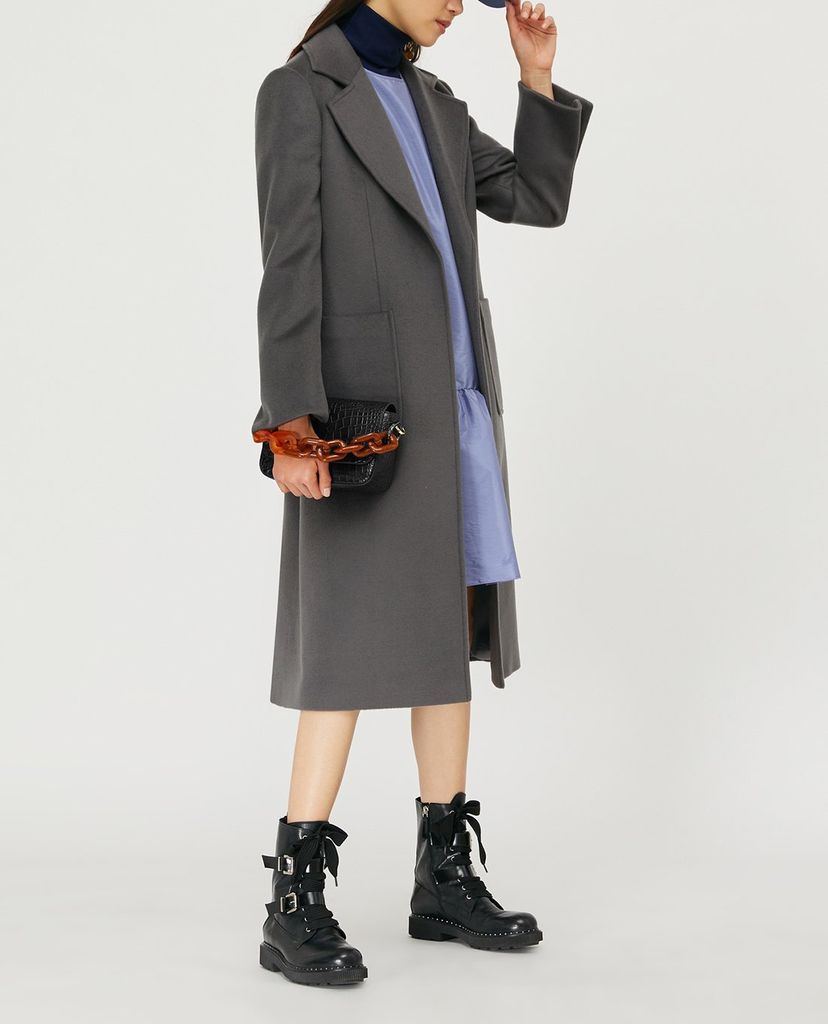 MAX&Co. - Đầm mini cổ tròn tay ngắn Techno Taffeta