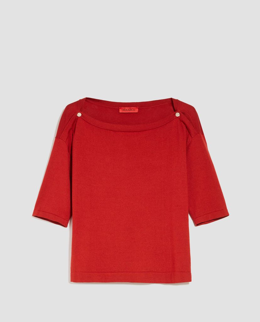 MAX&Co. - Áo cardigan nữ tay lỡ cổ tròn Jewel Buttons