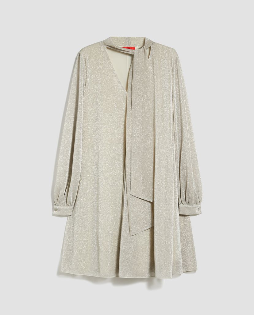 MAX&Co. - Đầm mini cổ V tay dài A Line In Jersey Lamé
