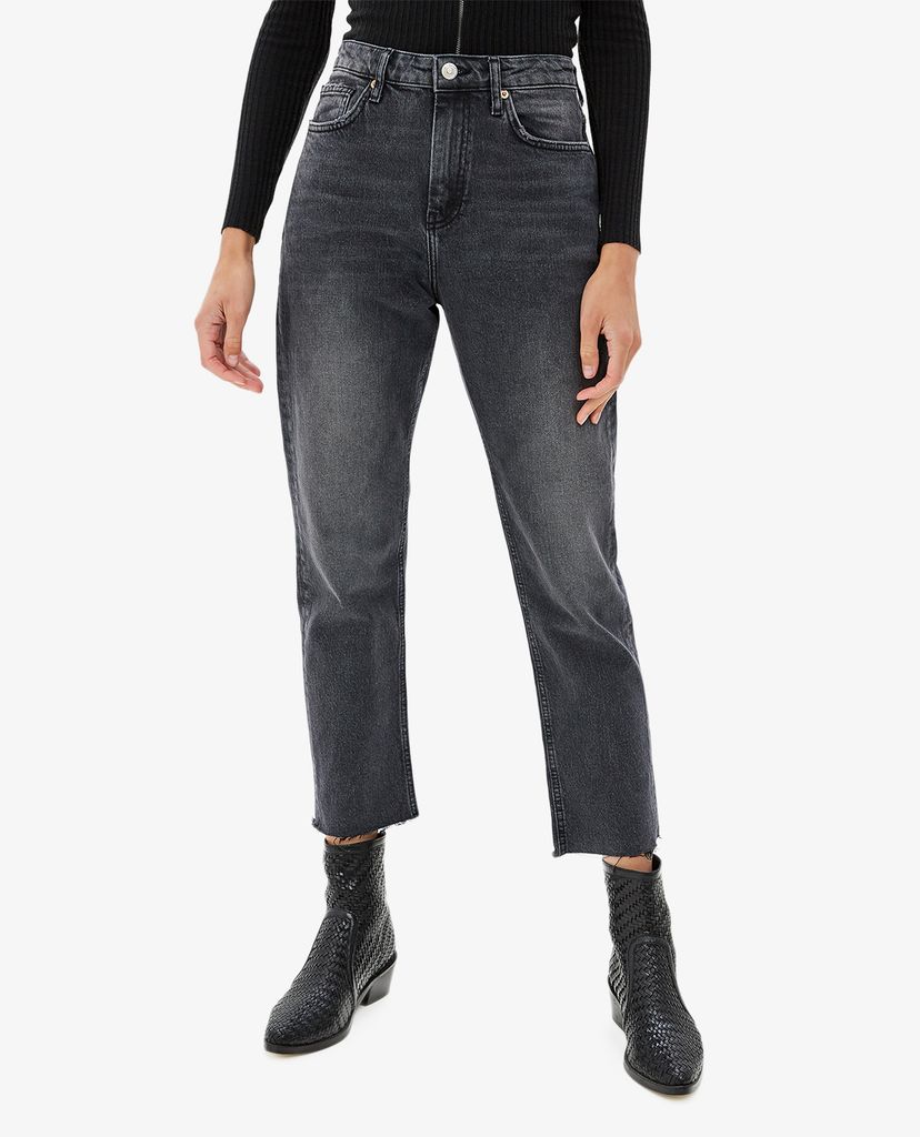 TOPSHOP - Quần jean nữ lưng cao phom baggy thời trang