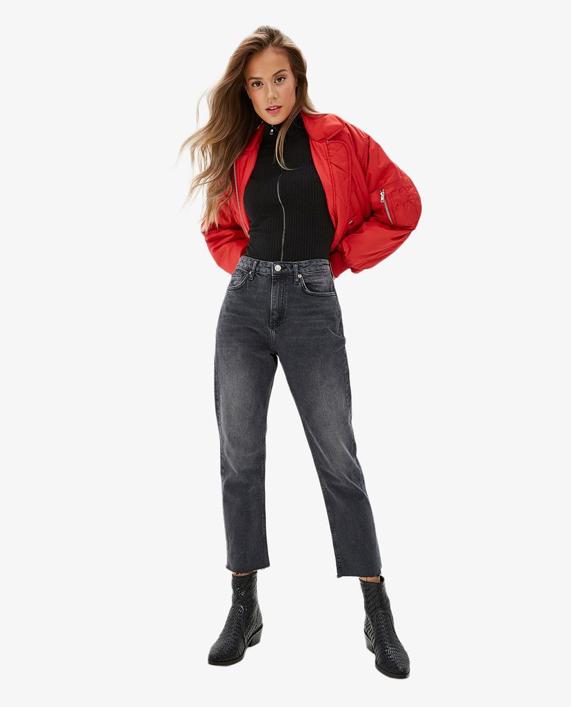 TOPSHOP - Quần jean nữ lưng cao phom baggy thời trang