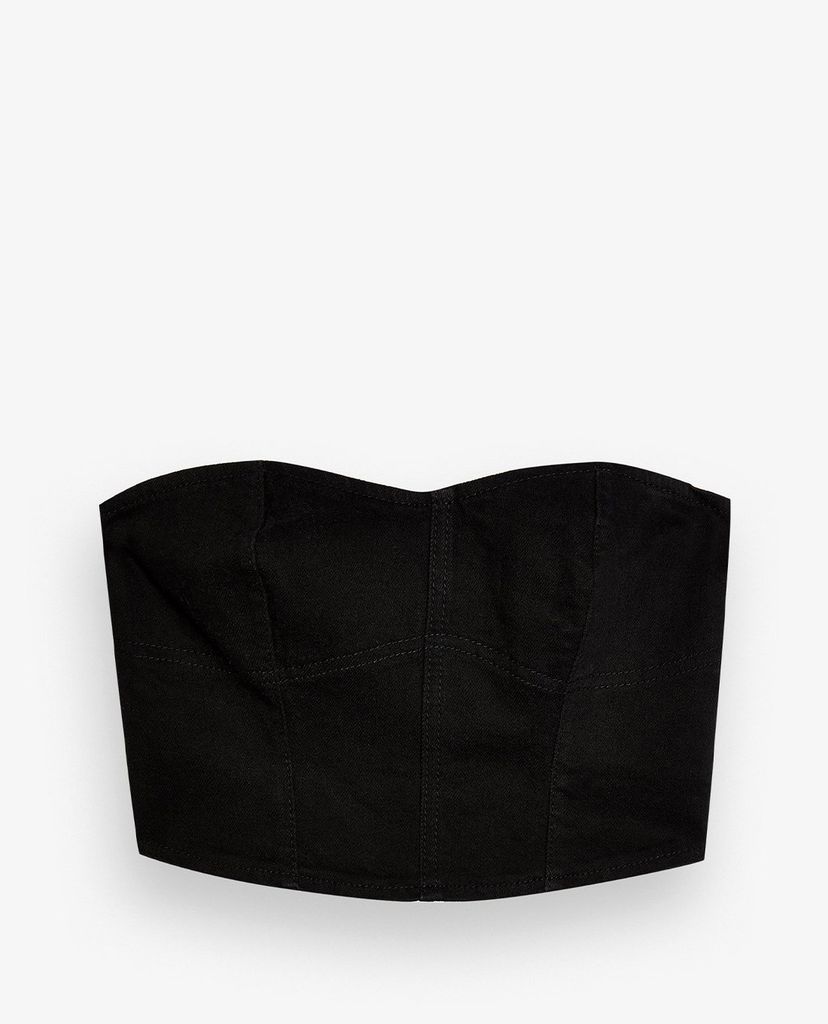 TOPSHOP - Áo croptop denim hở vai thời trang