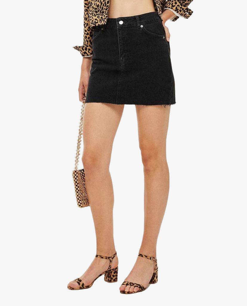 TOPSHOP - Chân váy mini denim chữ A Washed Black