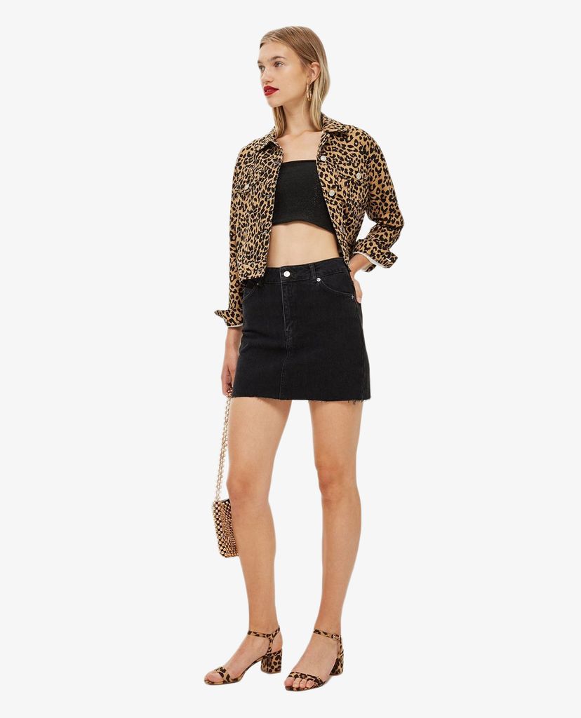 TOPSHOP - Chân váy mini denim chữ A Washed Black