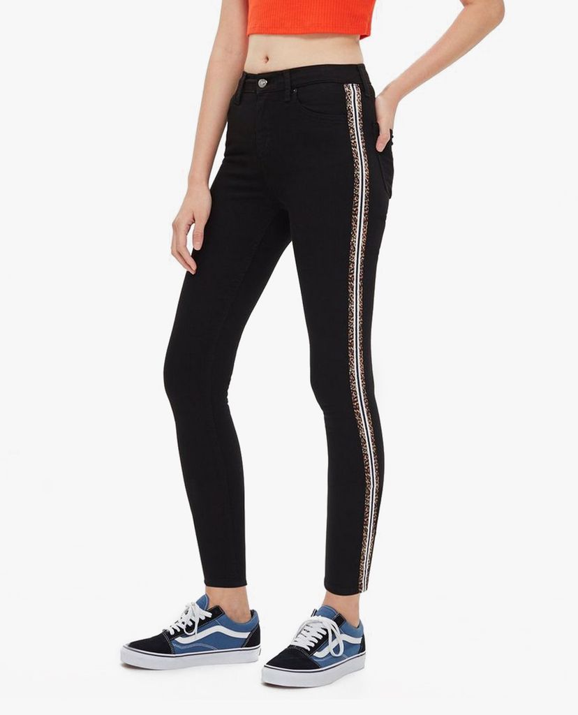 TOPSHOP - Quần jeans nữ phom skinny PETITE Side Stripe