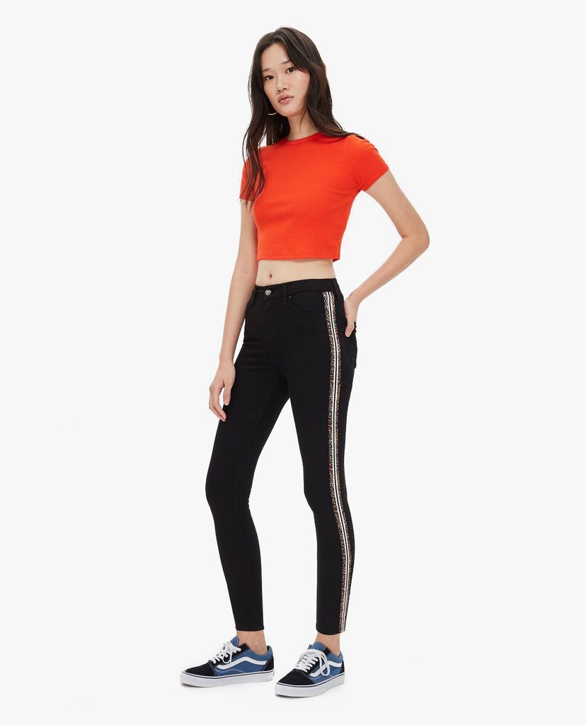 TOPSHOP - Quần jeans nữ phom skinny PETITE Side Stripe