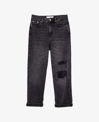 TOPSHOP - Quần jeans nữ rách gối PETITE Washed Black
