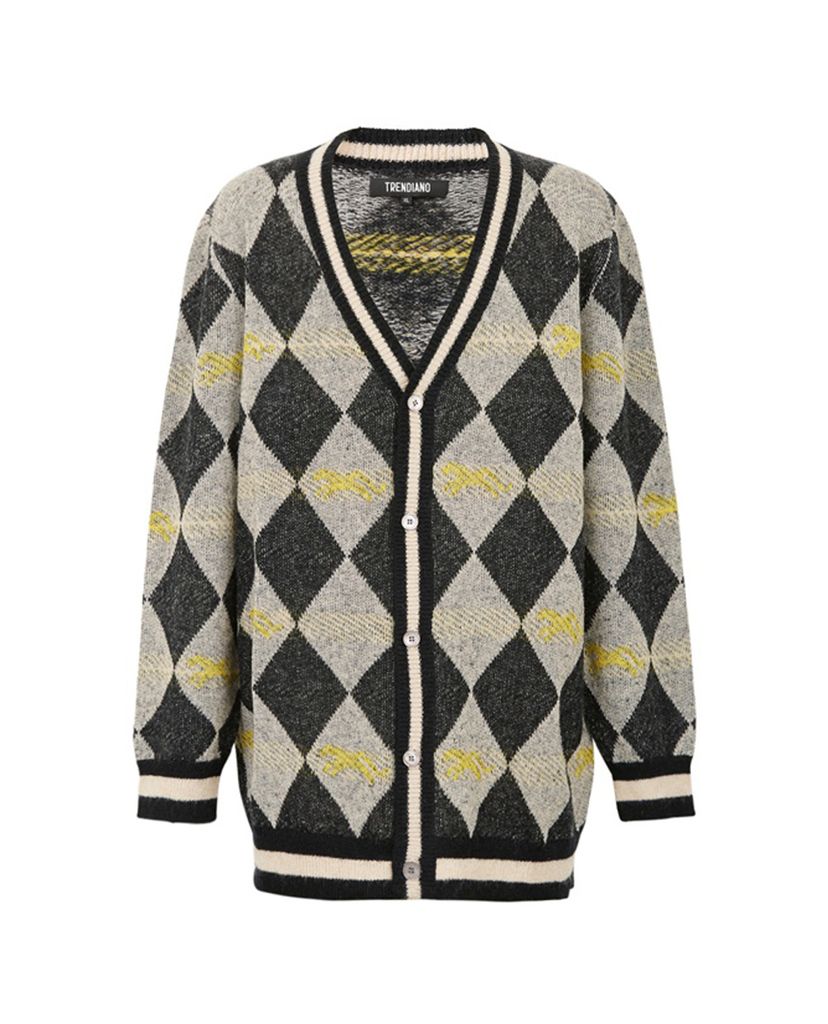 Áo cardigan nam họa tiết tứ giác