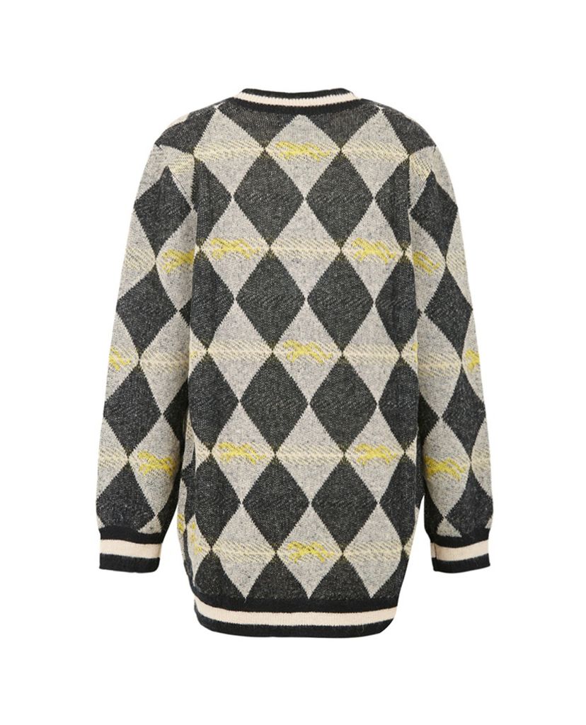 Áo cardigan nam họa tiết tứ giác
