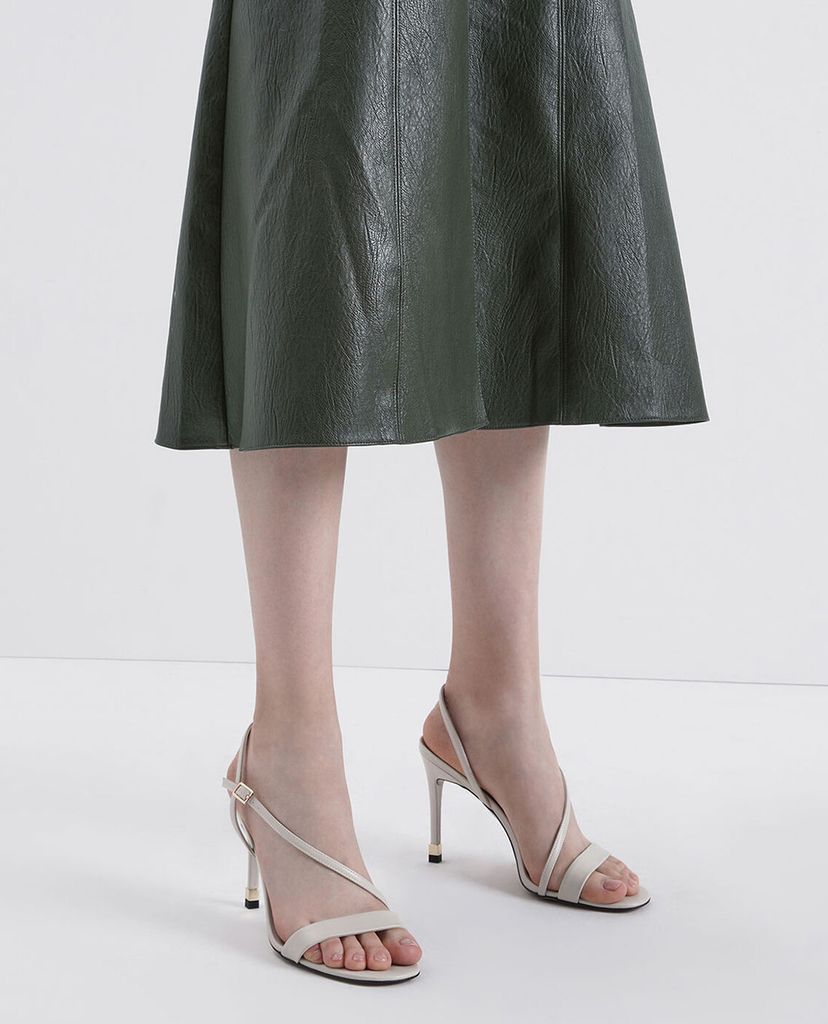 CHARLES & KEITH - Giày cao gót hở mũi Asymmetric Strap Slingback