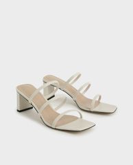 CHARLES & KEITH - Giày cao gót quai ngang Glitter Strappy Blade