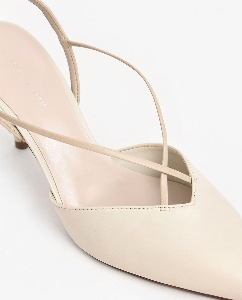 CHARLES & KEITH - Giày cao gót mũi nhọn quai chéo hiện đại