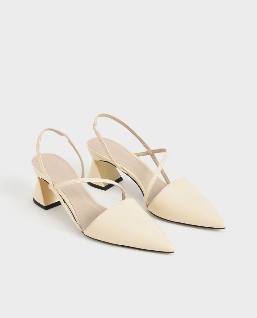 CHARLES & KEITH - Giày cao gót mũi nhọn Asymmetric Strap Geometric