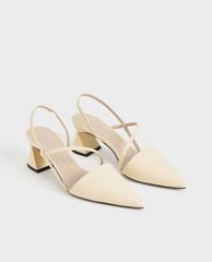 CHARLES & KEITH - Giày cao gót mũi nhọn Asymmetric Strap Geometric
