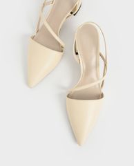 CHARLES & KEITH - Giày cao gót mũi nhọn Asymmetric Strap Geometric