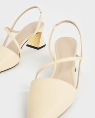 CHARLES & KEITH - Giày cao gót mũi nhọn Asymmetric Strap Geometric