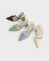 CHARLES & KEITH - Giày cao gót mũi nhọn Asymmetric Strap Geometric