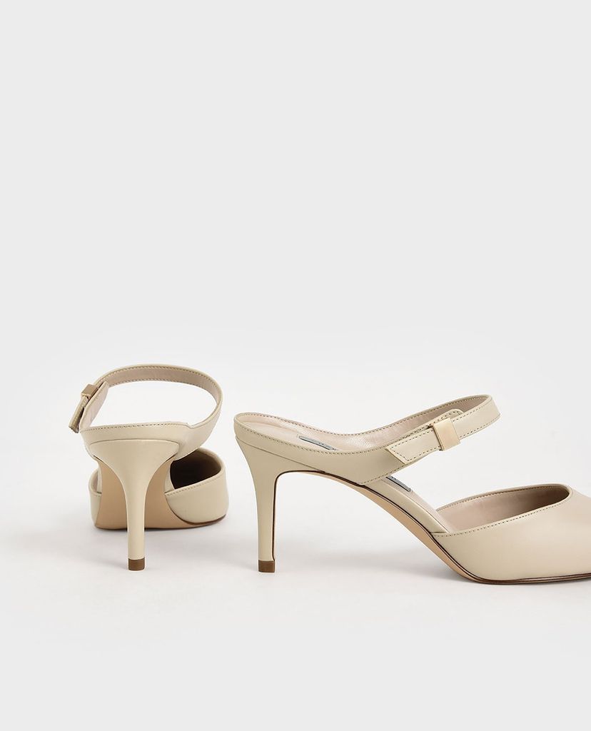 CHARLES & KEITH - Giày cao gót mũi nhọn hở gót hiện đại