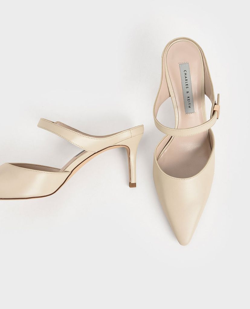 CHARLES & KEITH - Giày cao gót mũi nhọn hở gót hiện đại