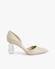 CHARLES & KEITH - Giày cao gót mũi nhọn Croc Geometric Heel D'Orsay Court