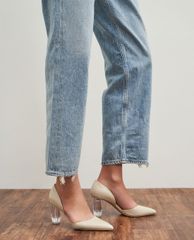 CHARLES & KEITH - Giày cao gót mũi nhọn Croc Geometric Heel D'Orsay Court