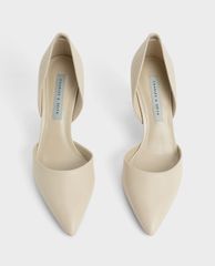 CHARLES & KEITH - Giày cao gót mũi nhọn Croc Geometric Heel D'Orsay Court