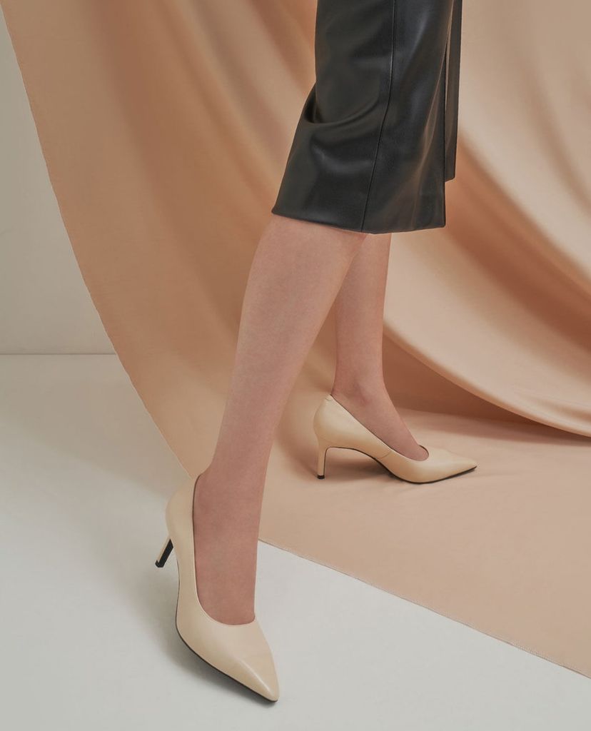 CHARLES & KEITH - Giày cao gót mũi nhọn Toe Cap See Through
