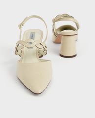 CHARLES & KEITH - Giày cao gót mũi nhọn Woven Strap Slingback