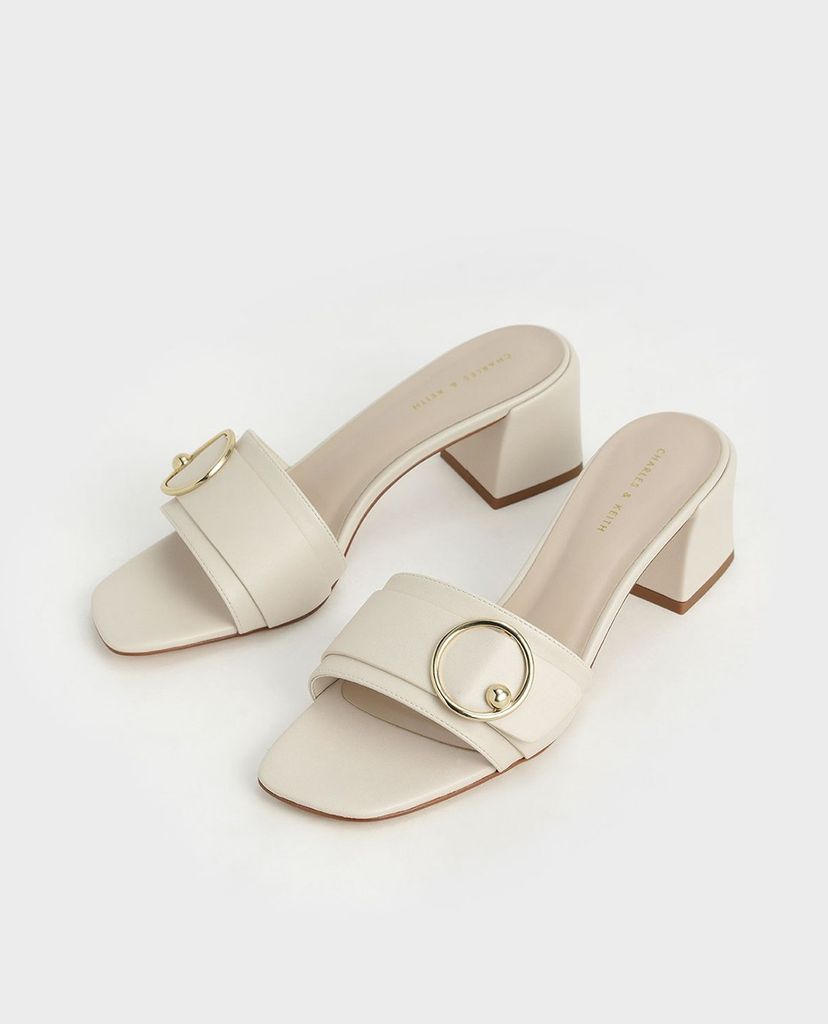 CHARLES & KEITH - Giày cao gót quai ngang đế vuông Ring Detail
