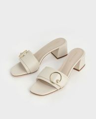 CHARLES & KEITH - Giày cao gót quai ngang đế vuông Ring Detail