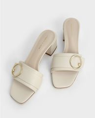 CHARLES & KEITH - Giày cao gót quai ngang đế vuông Ring Detail
