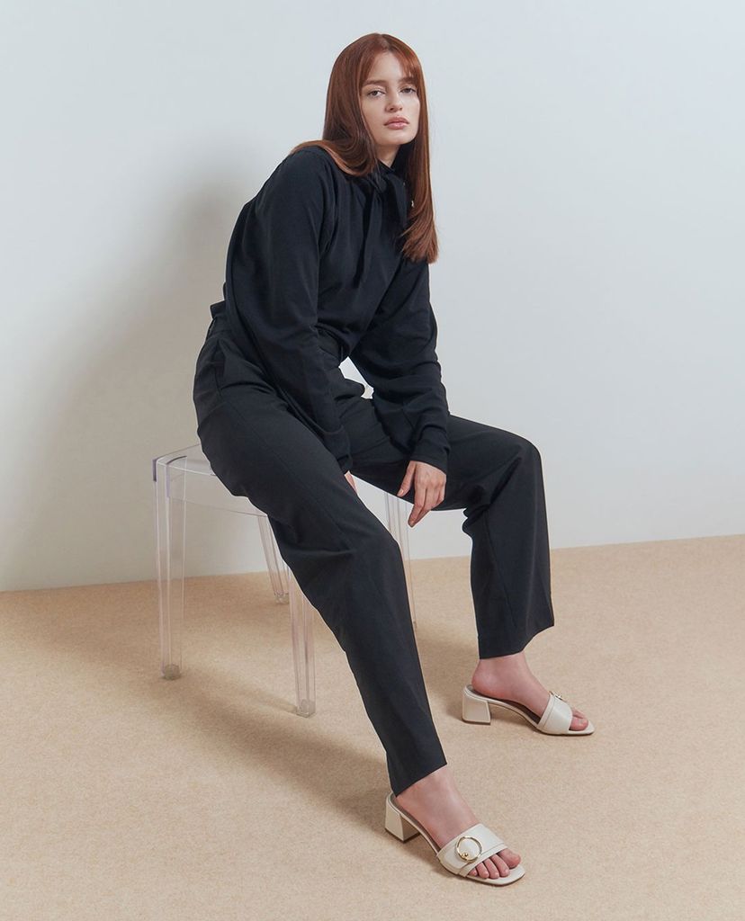 CHARLES & KEITH - Giày cao gót quai ngang đế vuông Ring Detail