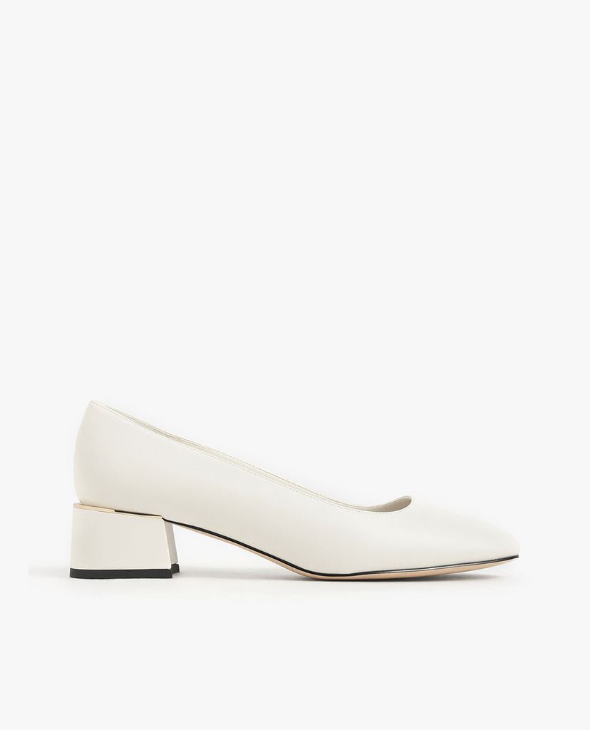 CHARLES & KEITH - Giày cao gót mũi tròn đế vuông Square Toe Block