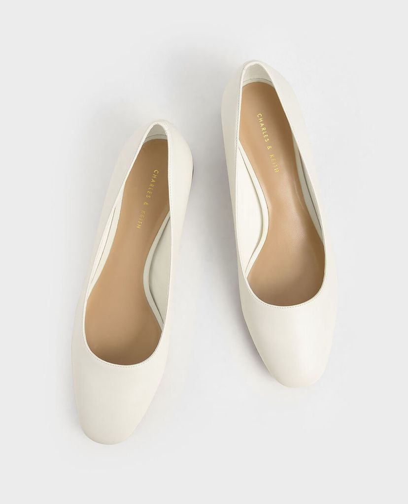 CHARLES & KEITH - Giày cao gót mũi tròn đế vuông Square Toe Block