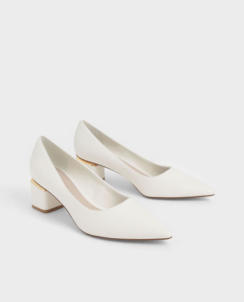 CHARLES & KEITH - Giày cao gót mũi nhọn Metal Accented Pointed