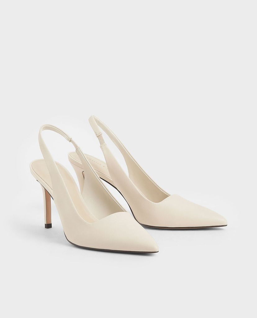 CHARLES & KEITH - Giày cao gót mũi nhọn Slingback Pointed