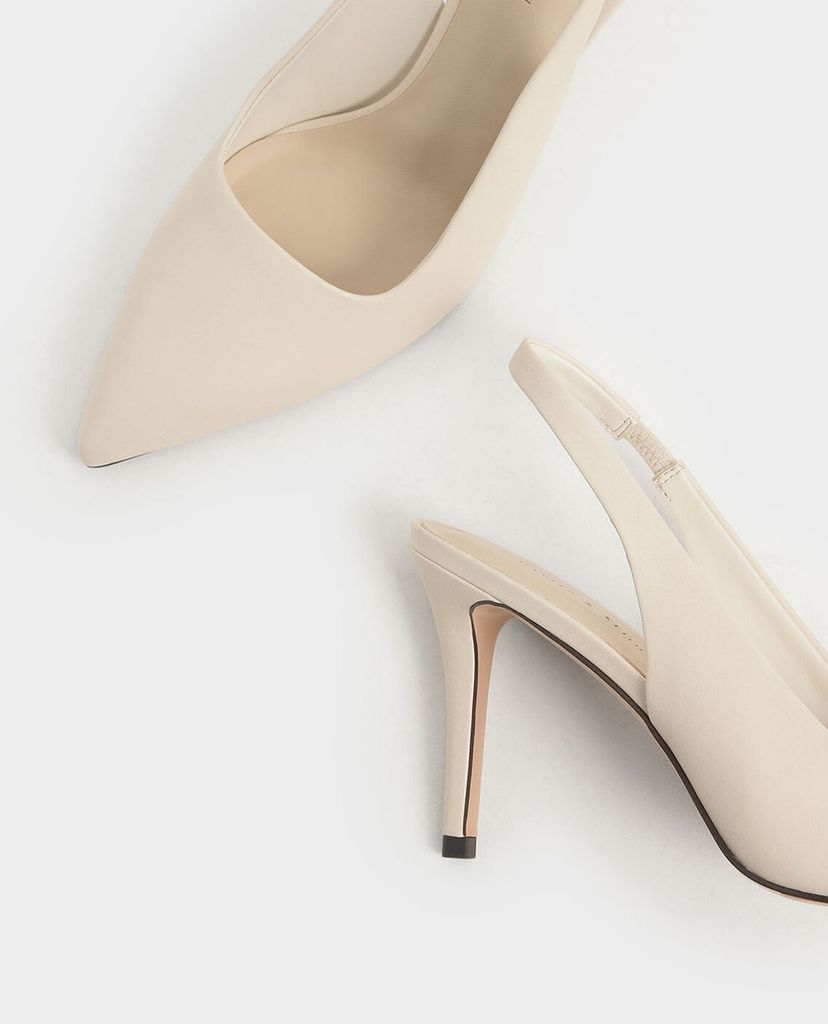 CHARLES & KEITH - Giày cao gót mũi nhọn Slingback Pointed