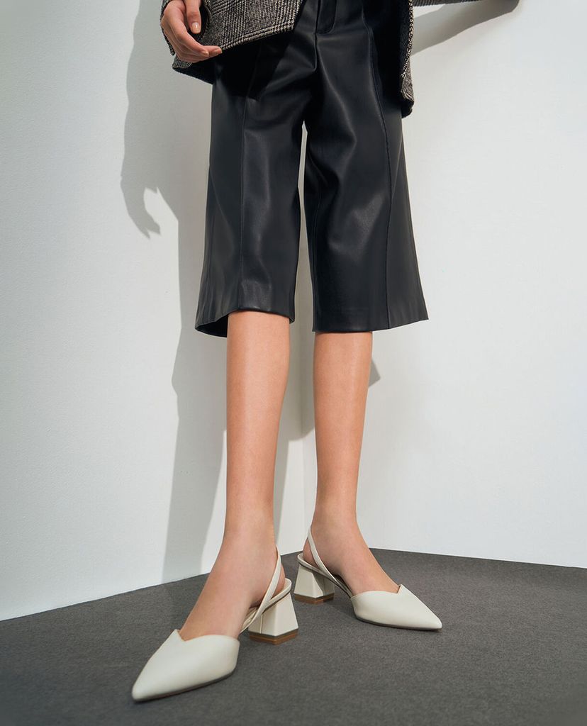 CHARLES & KEITH - Giày cao gót mũi nhọn Trapeze Heel Slingback