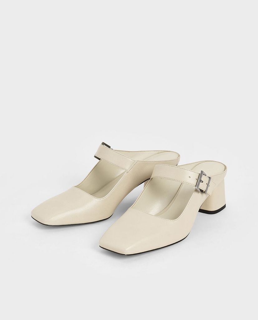 CHARLES & KEITH - Giày cao gót mũi vuông Mary Jane Block