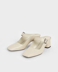 CHARLES & KEITH - Giày cao gót mũi vuông Mary Jane Block