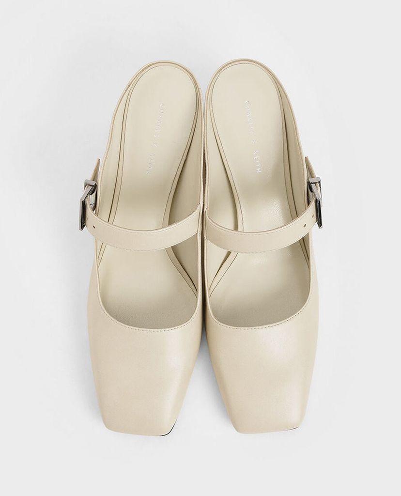 CHARLES & KEITH - Giày cao gót mũi vuông Mary Jane Block